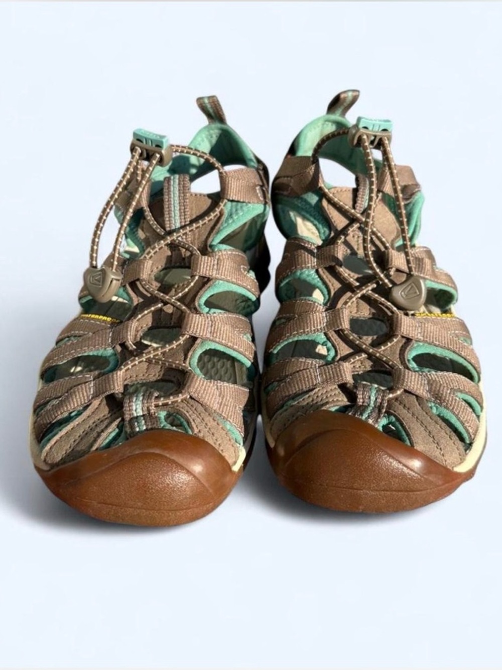 KEEN Newport H2 Women’s Sport Sandals Size 8.5 EU 39 Brown/Turquoise Waterproof - Picture 2 of 7